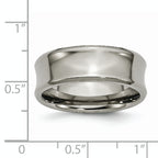Chisel Titanium Polished Concave 8mm Beveled Edge Band