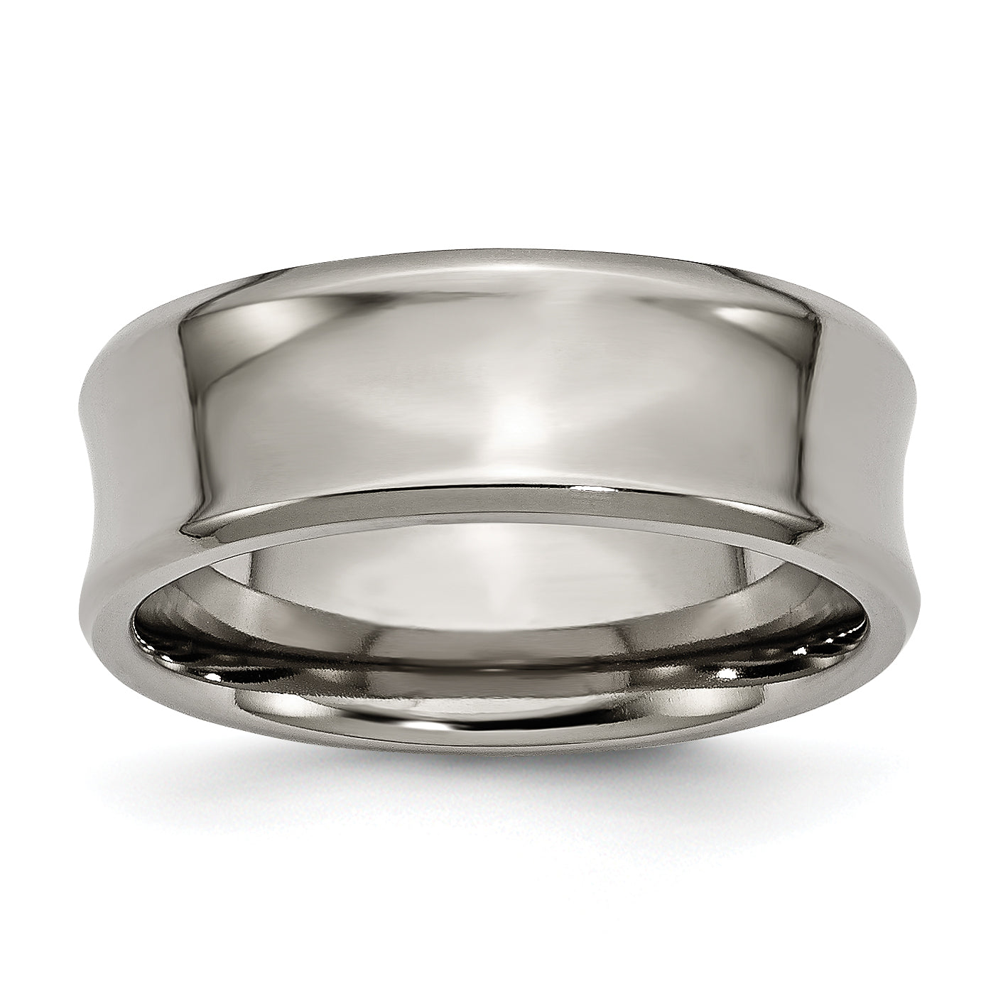 Chisel Titanium Polished Concave 8mm Beveled Edge Band Main image
