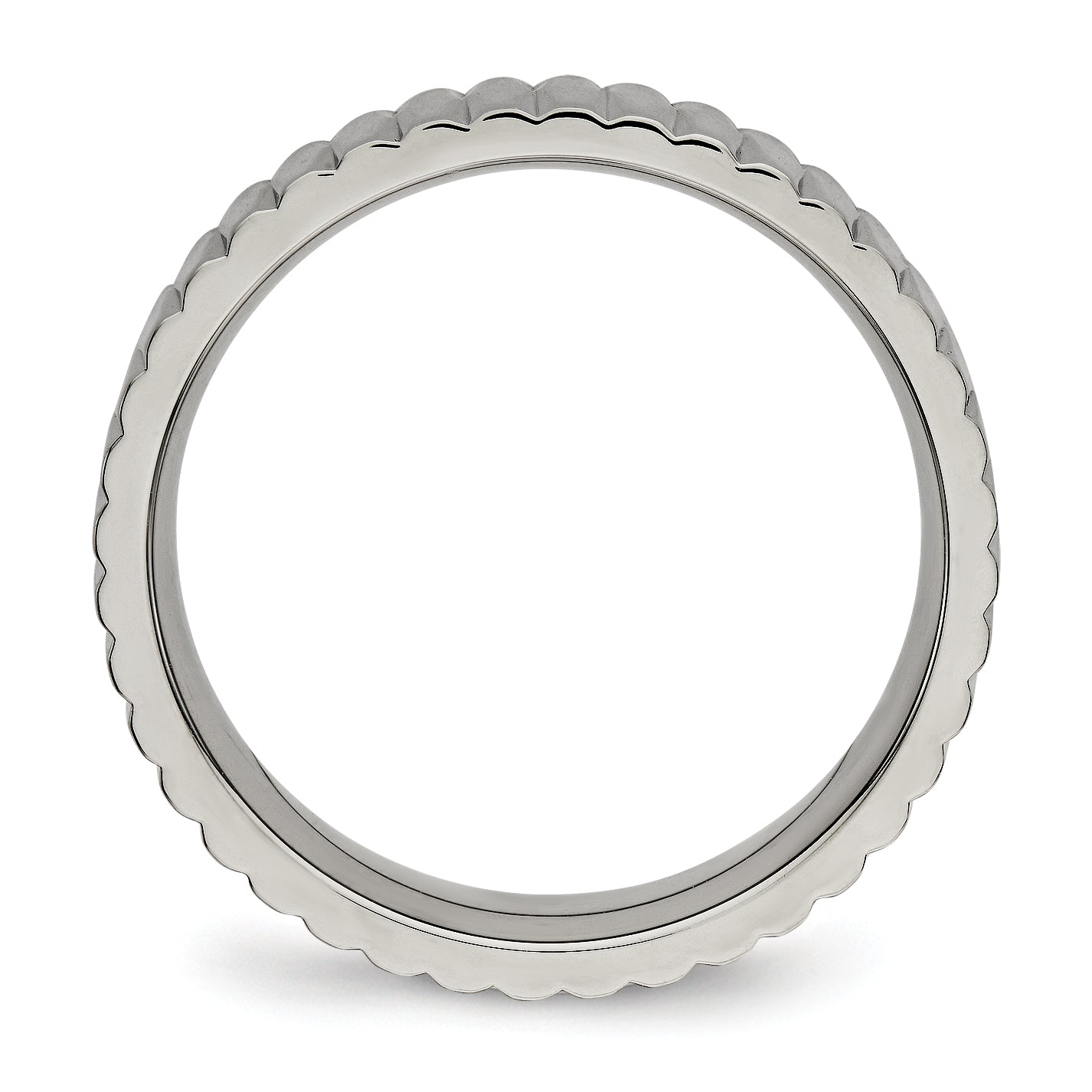 Polished & Textured Wedding Band in Titanium, 6mm Secondary image