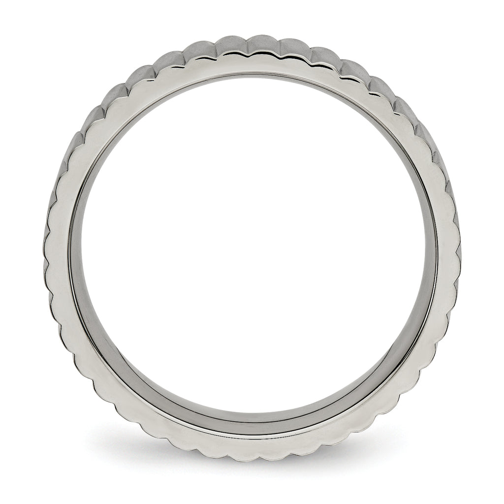 Titanium Polished and Textured 6mm Band