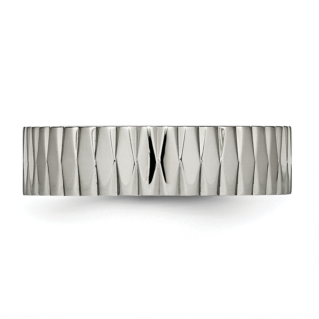 Titanium Polished and Textured 6mm Band