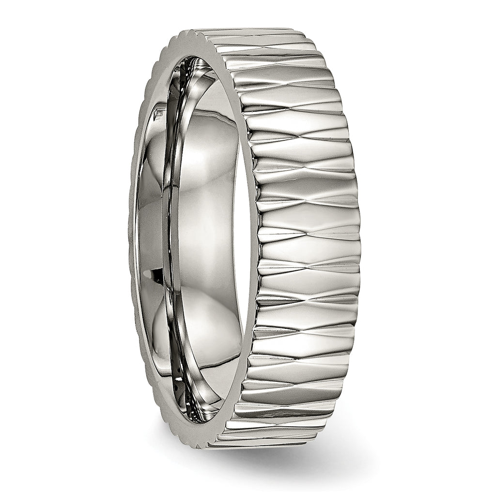 Titanium Polished and Textured 6mm Band
