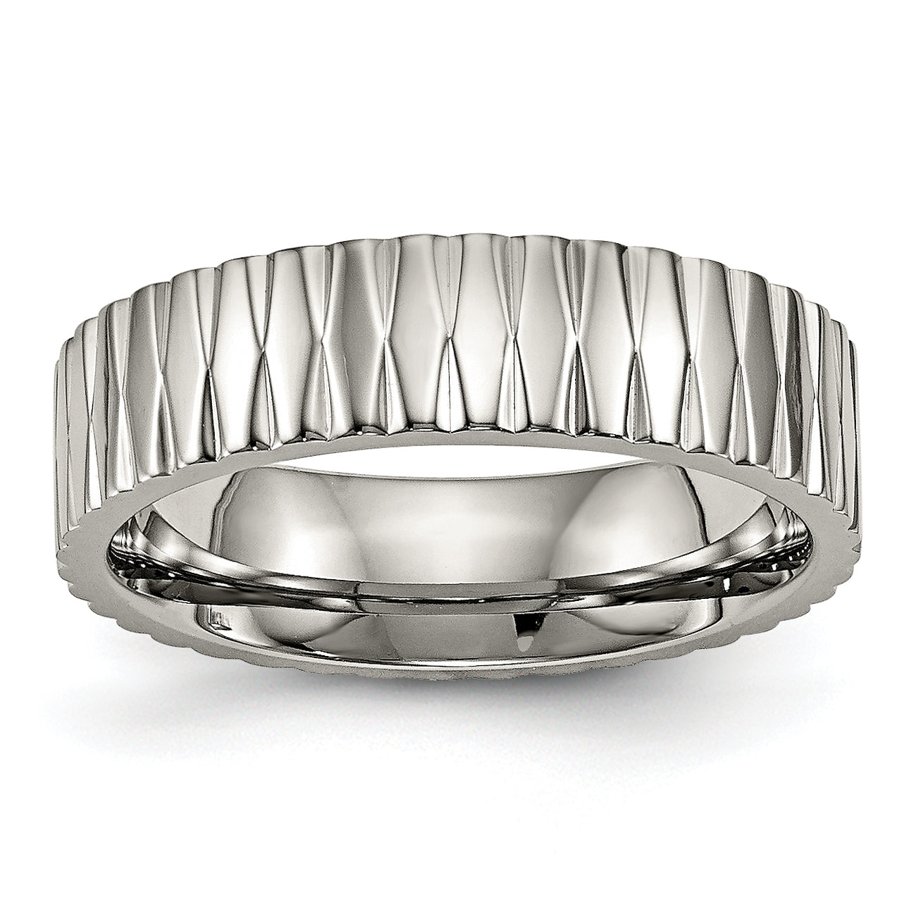 Titanium Polished and Textured 6mm Band Main image