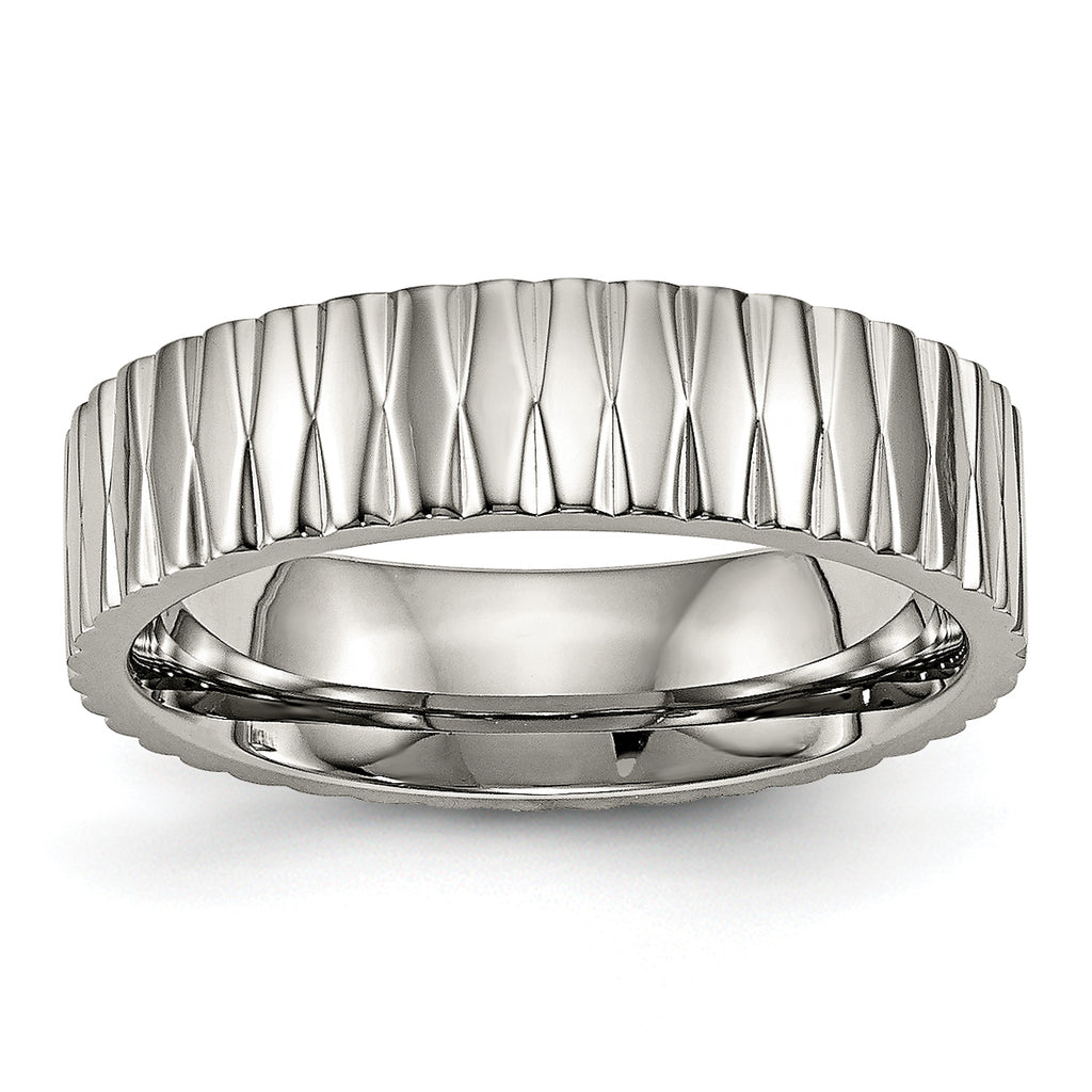Titanium Polished and Textured 6mm Band