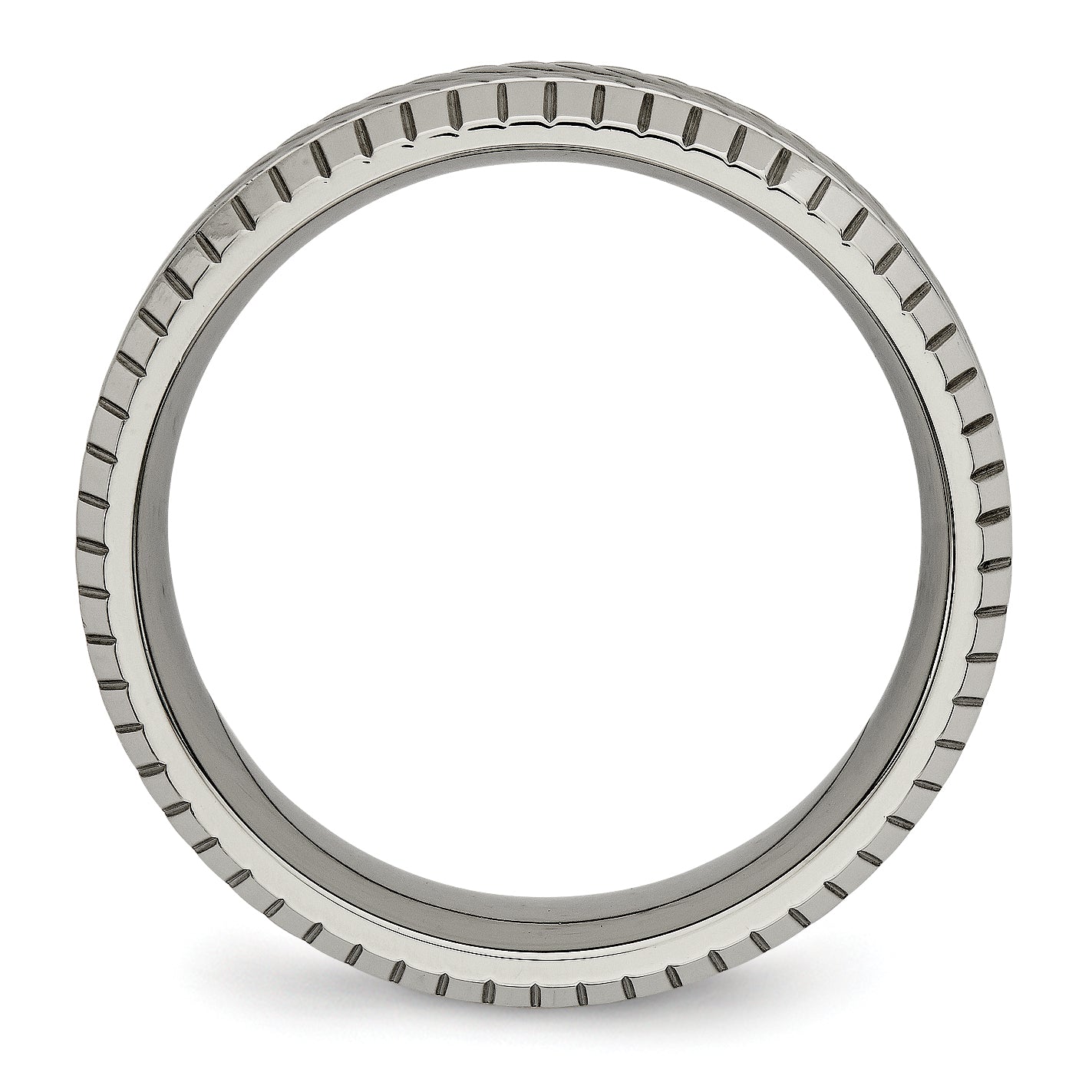 Grooved & Textured Wedding Band in Titanium, 7mm Secondary image