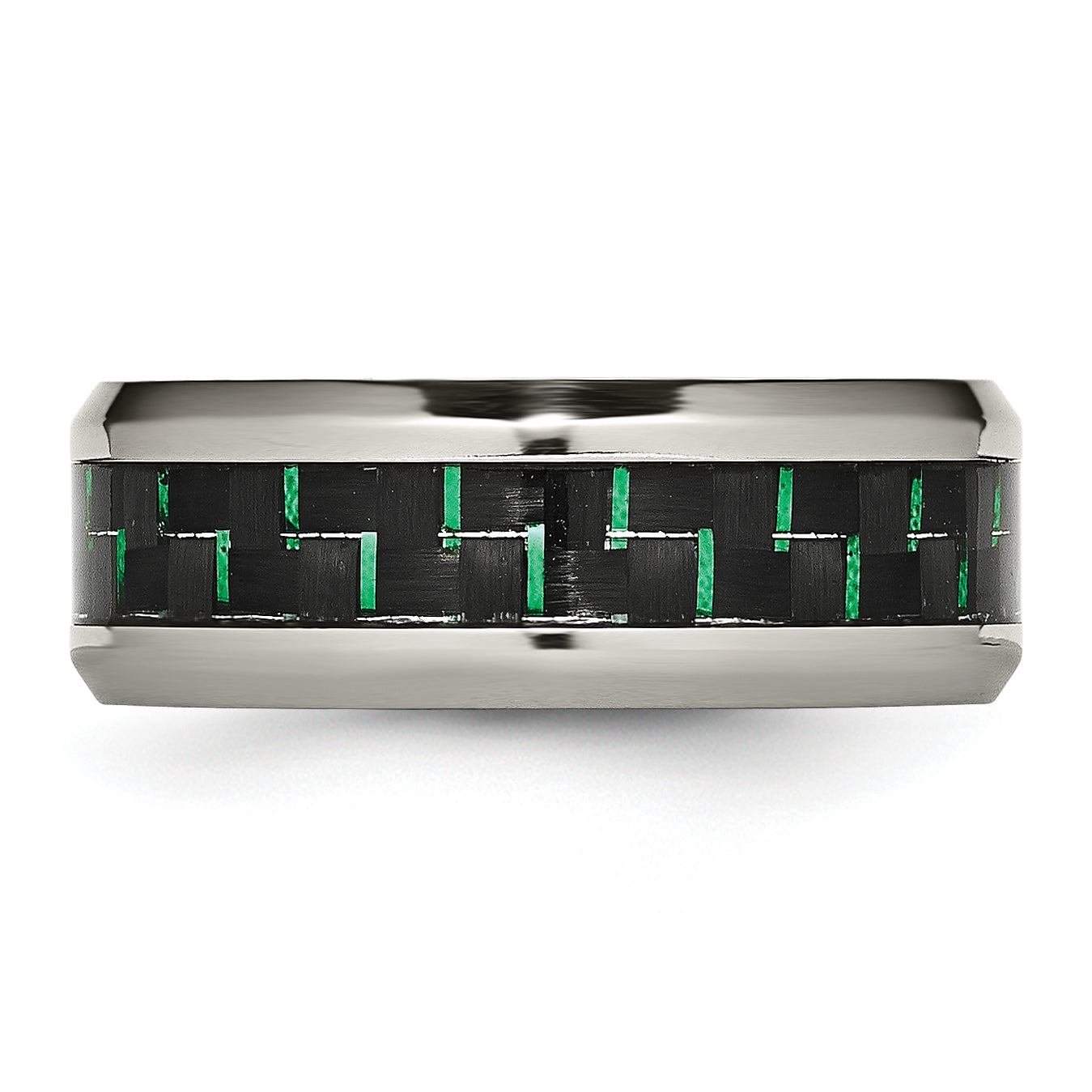 Carbon Fiber Inlay Wedding Band in Titanium, 8mm Secondary image