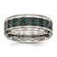 Chisel Titanium Polished with Black and Green Carbon Fiber Inlay 8mm Band
