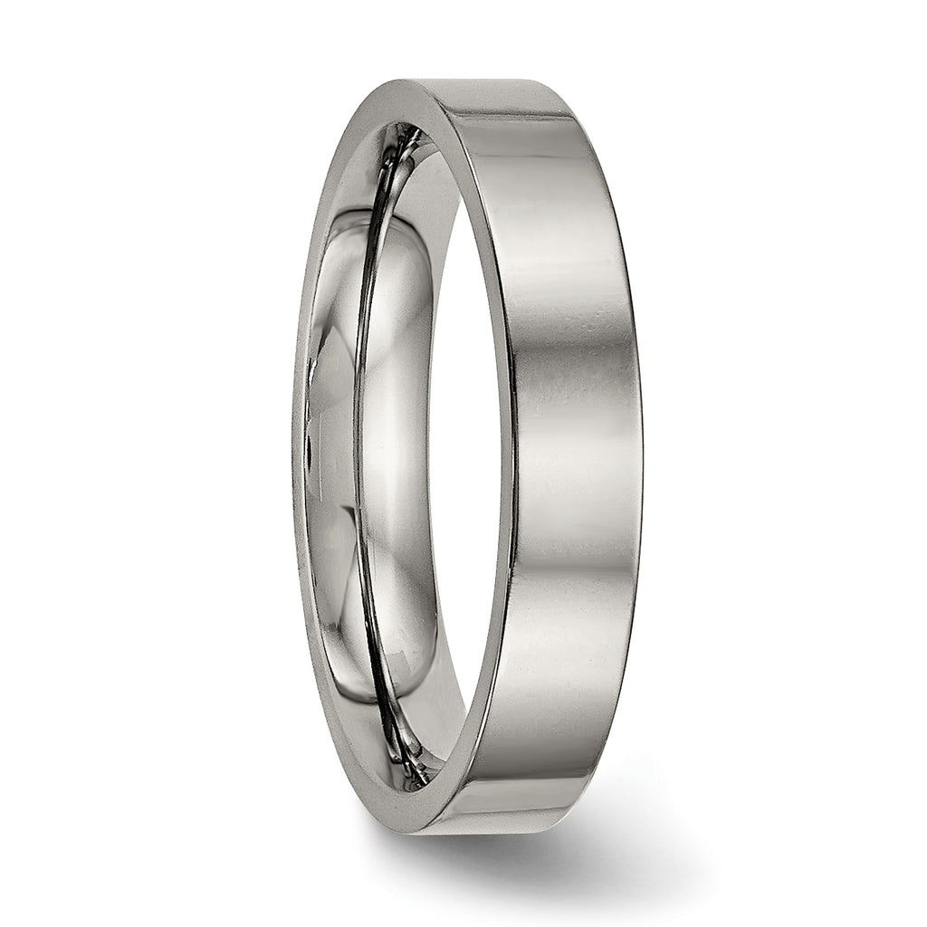 Chisel Titanium Polished 4mm Flat Comfort Fit Band