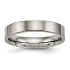 Chisel Titanium Polished 4mm Flat Comfort Fit Band