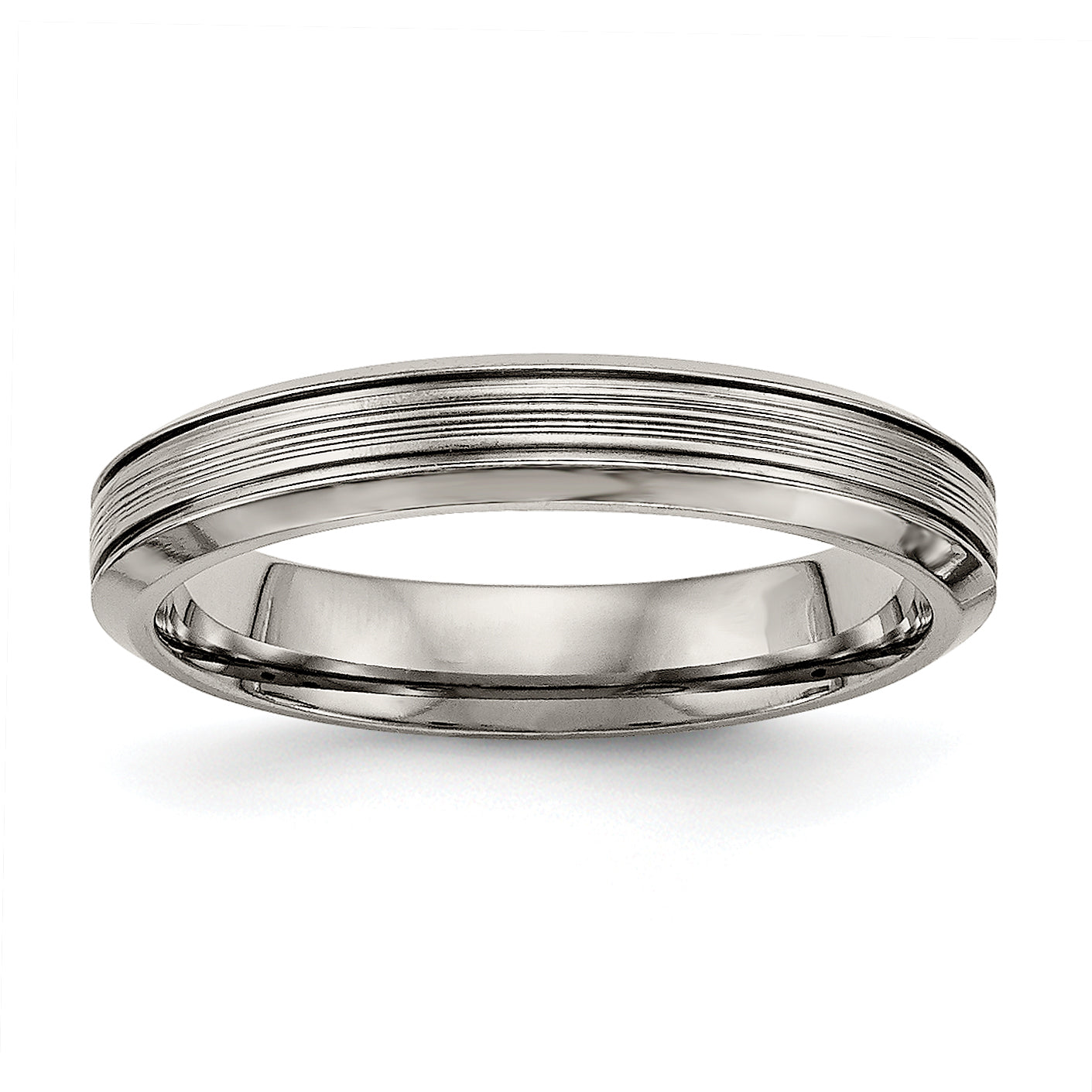 Chisel Titanium Polished 3.75mm Grooved Comfort Fit Band Main image