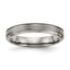 Chisel Titanium Polished 3.75mm Grooved Comfort Fit Band