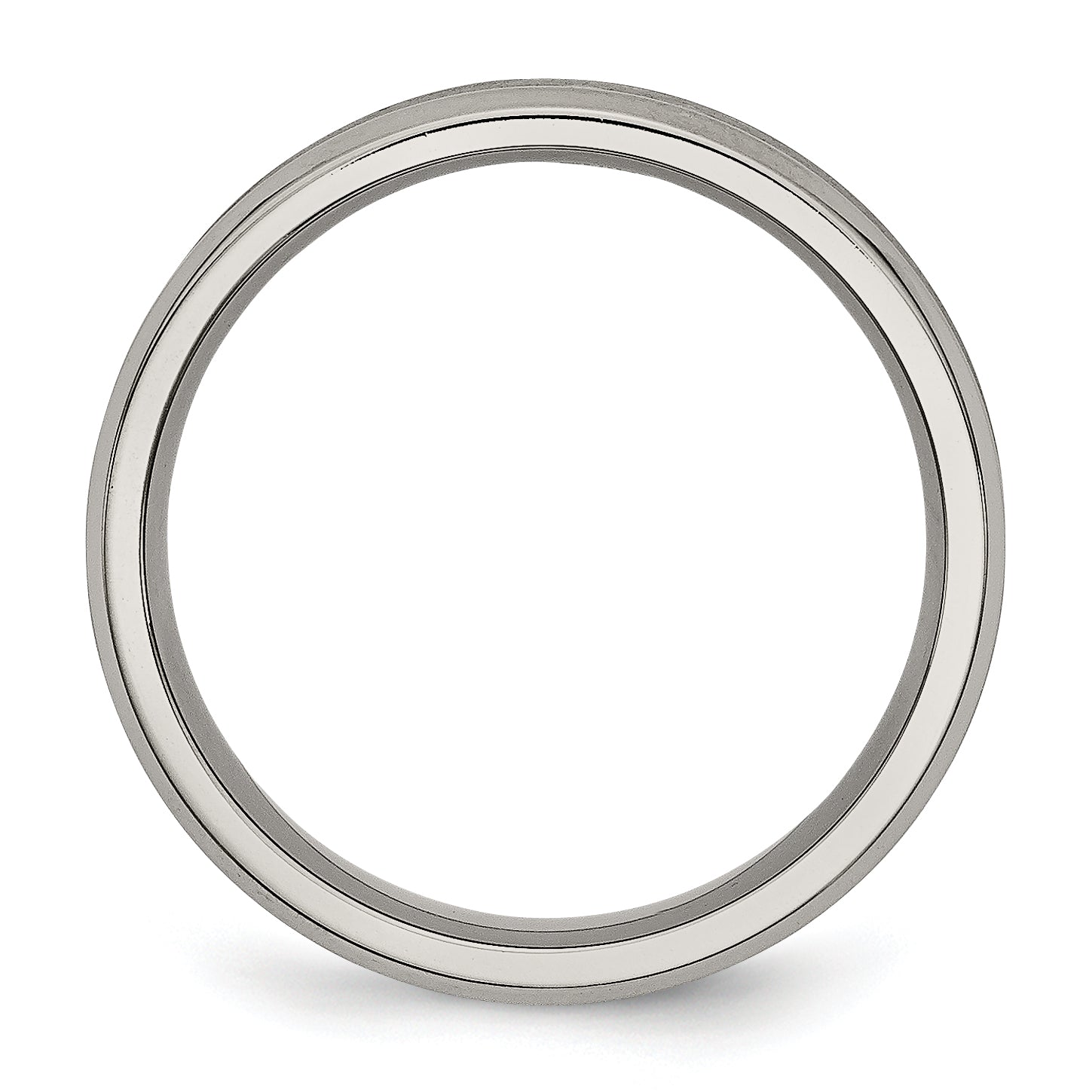 Chisel Titanium Brushed and Polished Concave 6mm Beveled Edge Band Secondary image