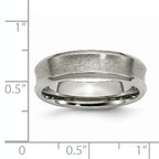Chisel Titanium Brushed and Polished Concave 6mm Beveled Edge Band