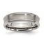 Chisel Titanium Brushed and Polished Concave 6mm Beveled Edge Band