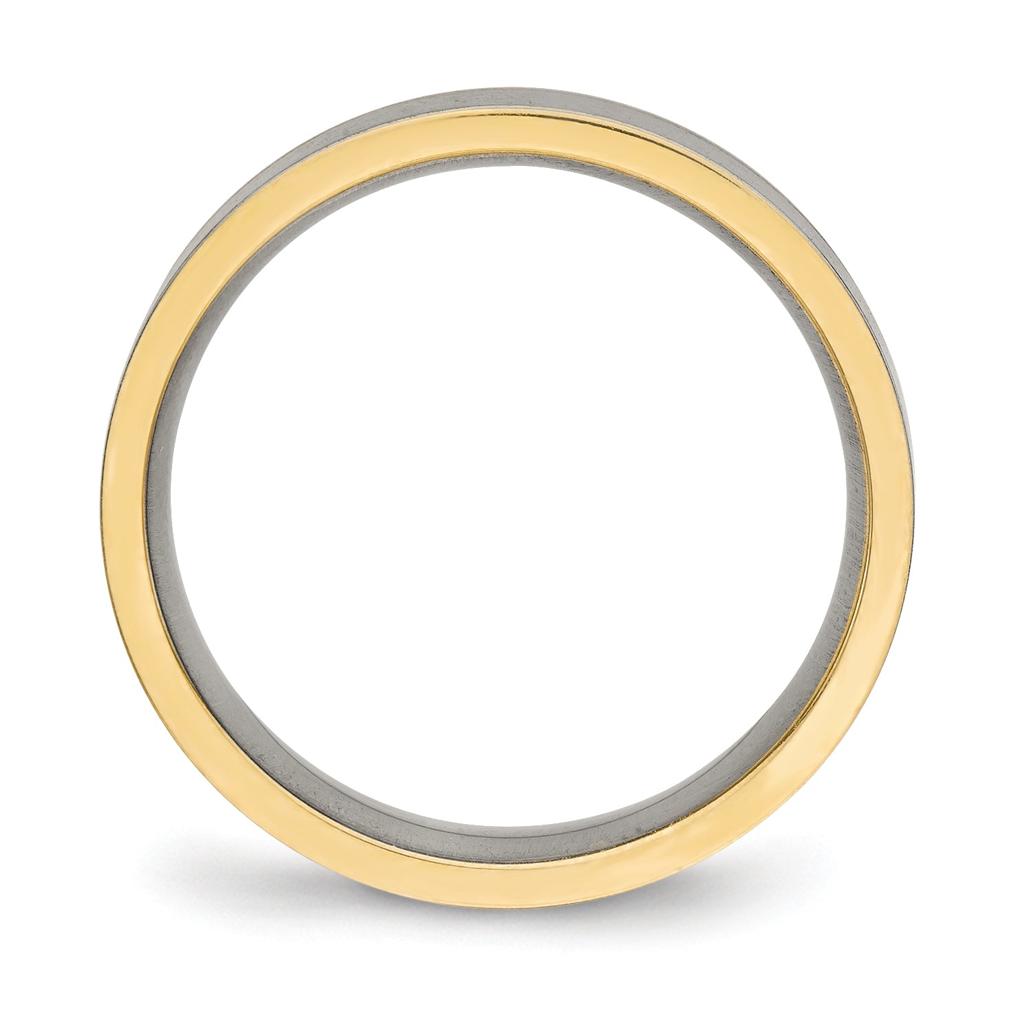 Grooved Comfort-Fit Wedding Band in Titanium with Gold-Tone Inlay, 5mm Secondary image
