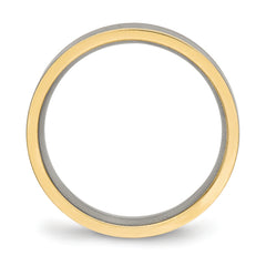Chisel Titanium Polished Yellow IP-plated 5mm Grooved Comfort Fit Band
