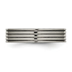Titanium Polished 5mm Grooved Comfort Fit Band