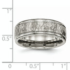 Chisel Titanium Polished with Satin Hammered Center 8mm Grooved Band