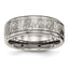 Chisel Titanium Polished with Satin Hammered Center 8mm Grooved Band