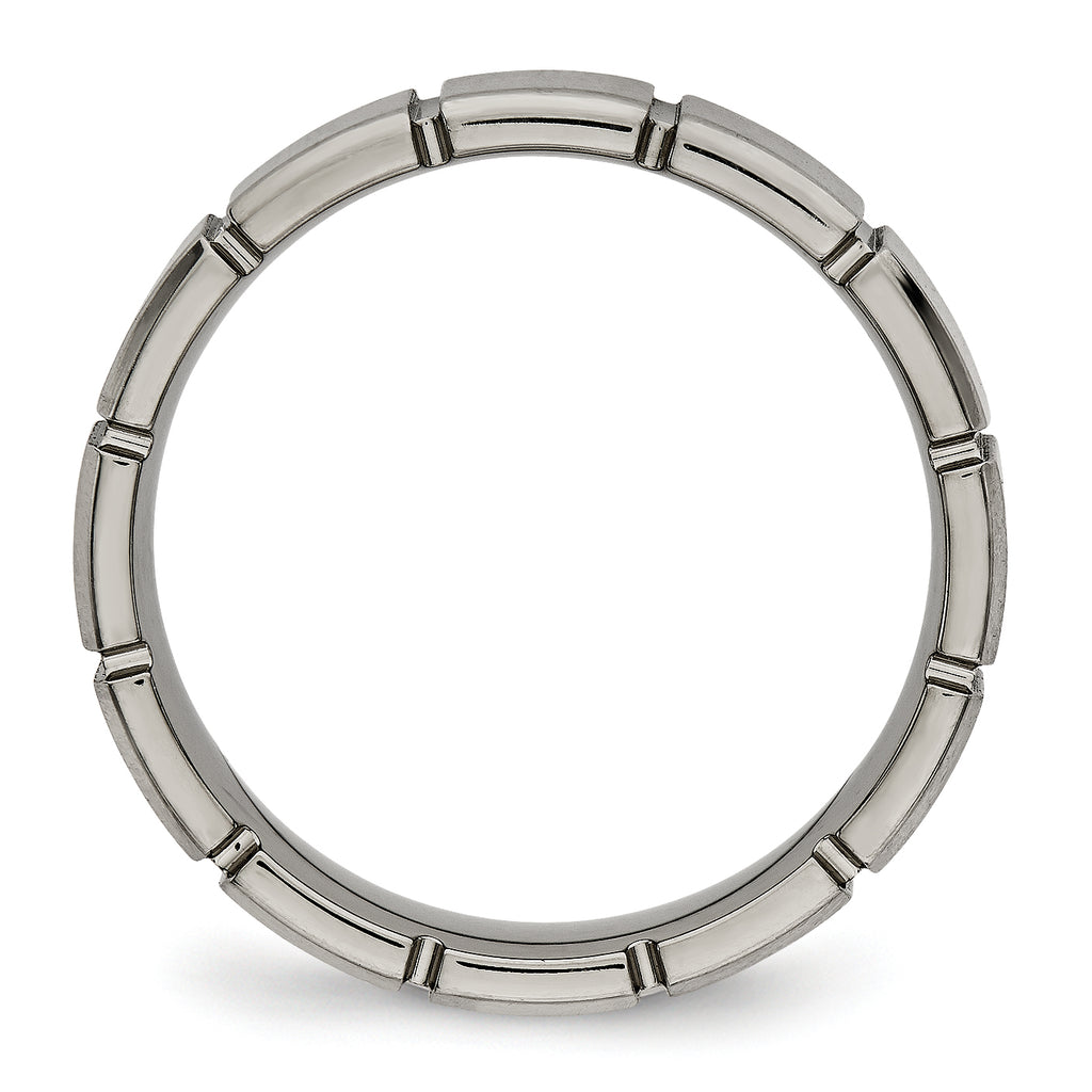 Titanium Brushed and Polished 5mm Grooved Band