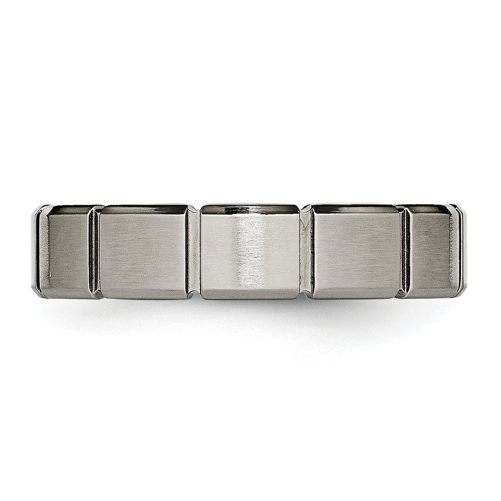 Titanium Brushed and Polished 5mm Grooved Band