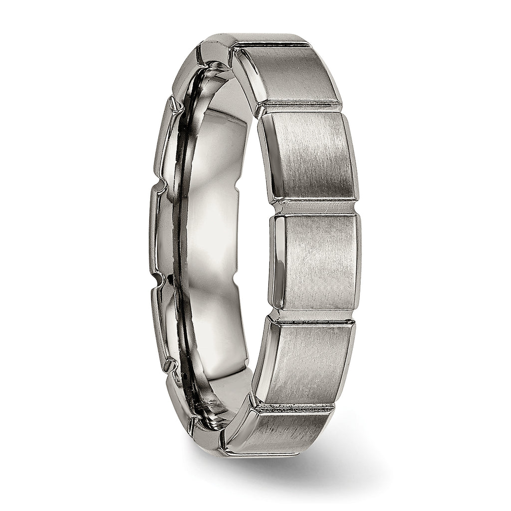 Titanium Brushed and Polished 5mm Grooved Band