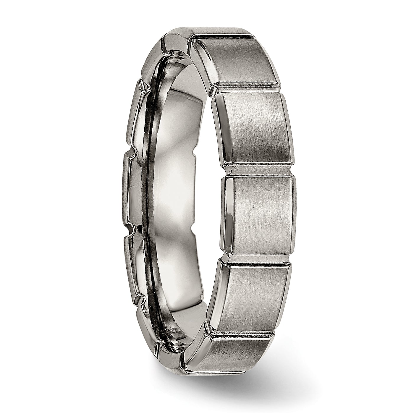 Titanium Brushed and Polished 5mm Grooved Band