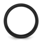 Chisel Black Titanium Polished with Black and Blue Carbon Fiber Inlay 8mm Band