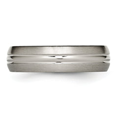 Chisel Titanium Brushed Center 6mm Grooved Band