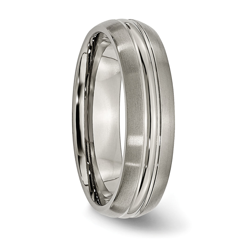 Chisel Titanium Brushed Center 6mm Grooved Band