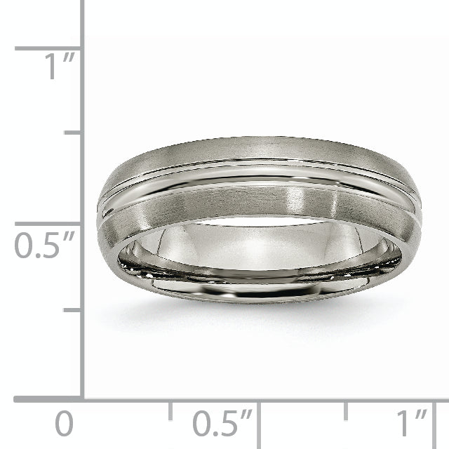 Chisel Titanium Brushed Center 6mm Grooved Band