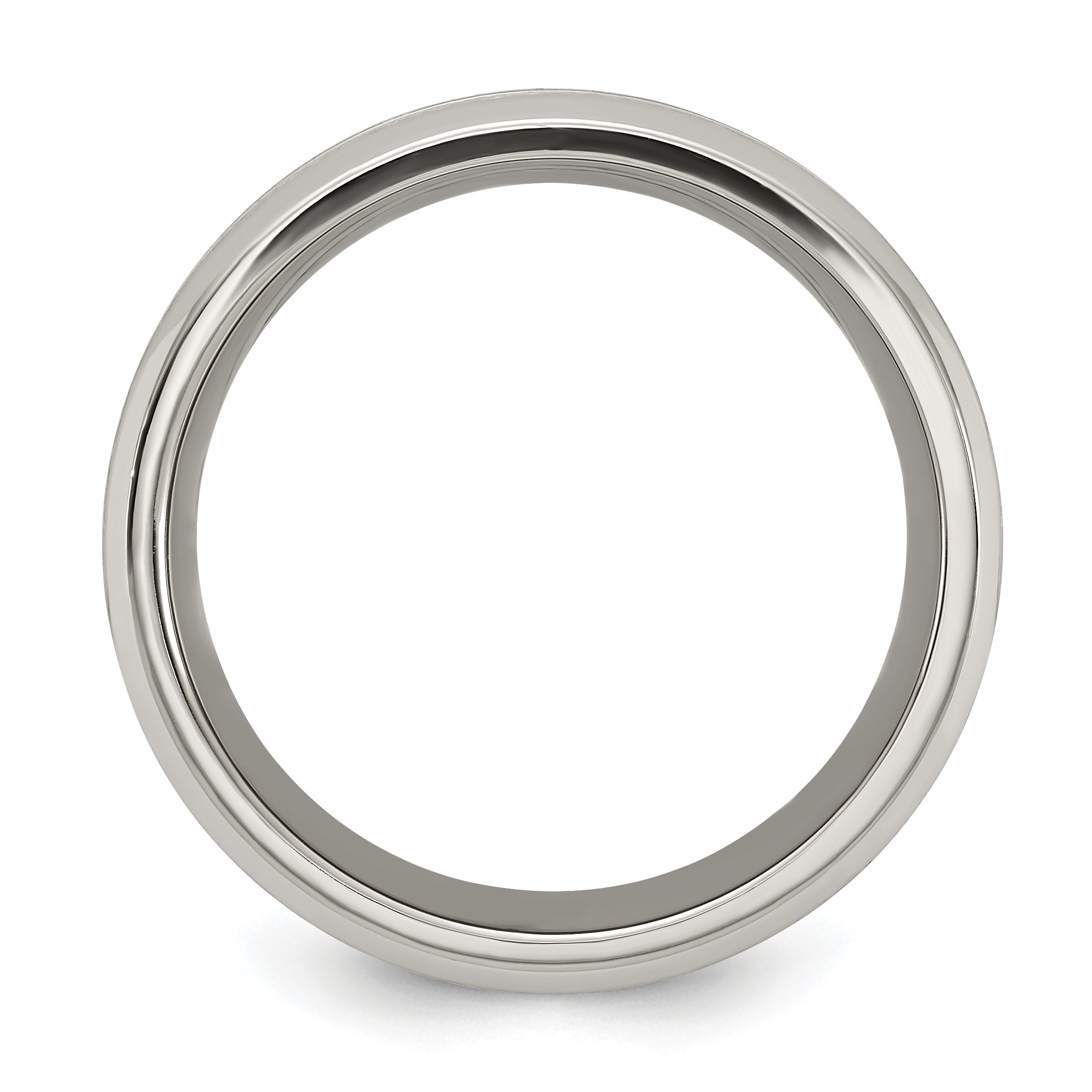 Titanium Brushed and Polished with CZ 8mm Band Secondary image