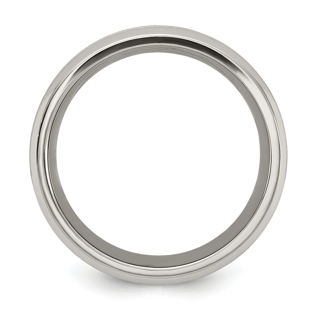 Chisel Titanium Brushed and Polished with CZ 8mm Band