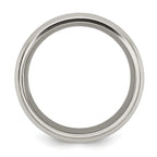Chisel Titanium Brushed and Polished with CZ 8mm Band