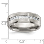 Chisel Titanium Brushed and Polished with CZ 8mm Band