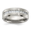 Chisel Titanium Brushed and Polished with CZ 8mm Band
