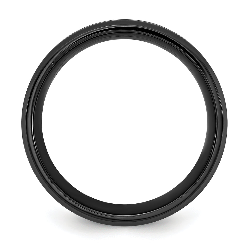 Chisel Black Titanium Brushed with Polished Blue IP-plated Center 8mm Band
