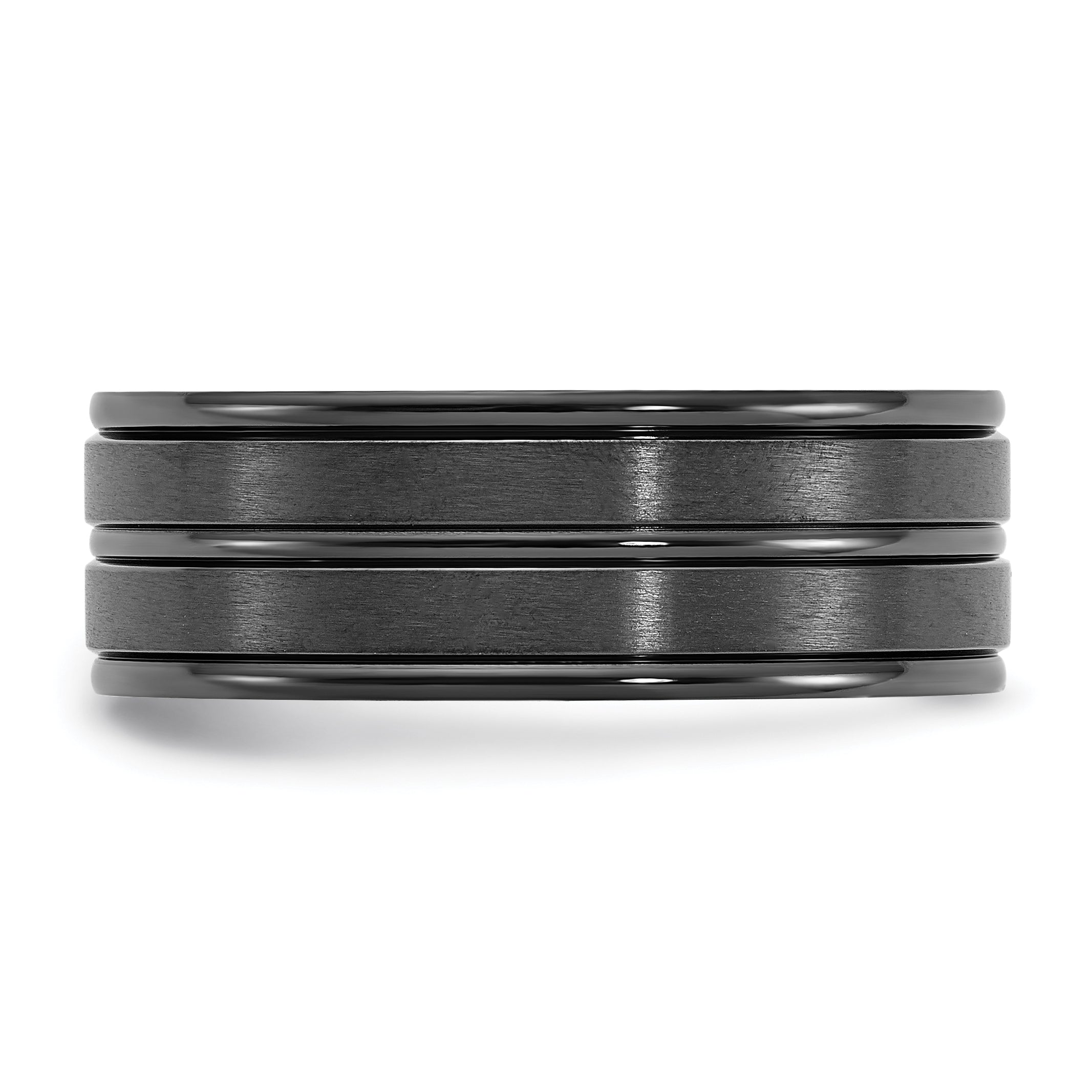 Chisel Titanium Black IP-plated Brushed and Polished 8mm Band