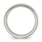 Chisel Titanium Brushed and Polished Textured Edge 7mm Band
