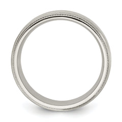 Chisel Titanium Brushed and Polished Textured Edge 7mm Band
