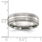 Chisel Titanium Brushed and Polished Textured Edge 7mm Band