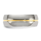 Chisel Titanium Yellow IP-plated Grooved 8mm Polished Band
