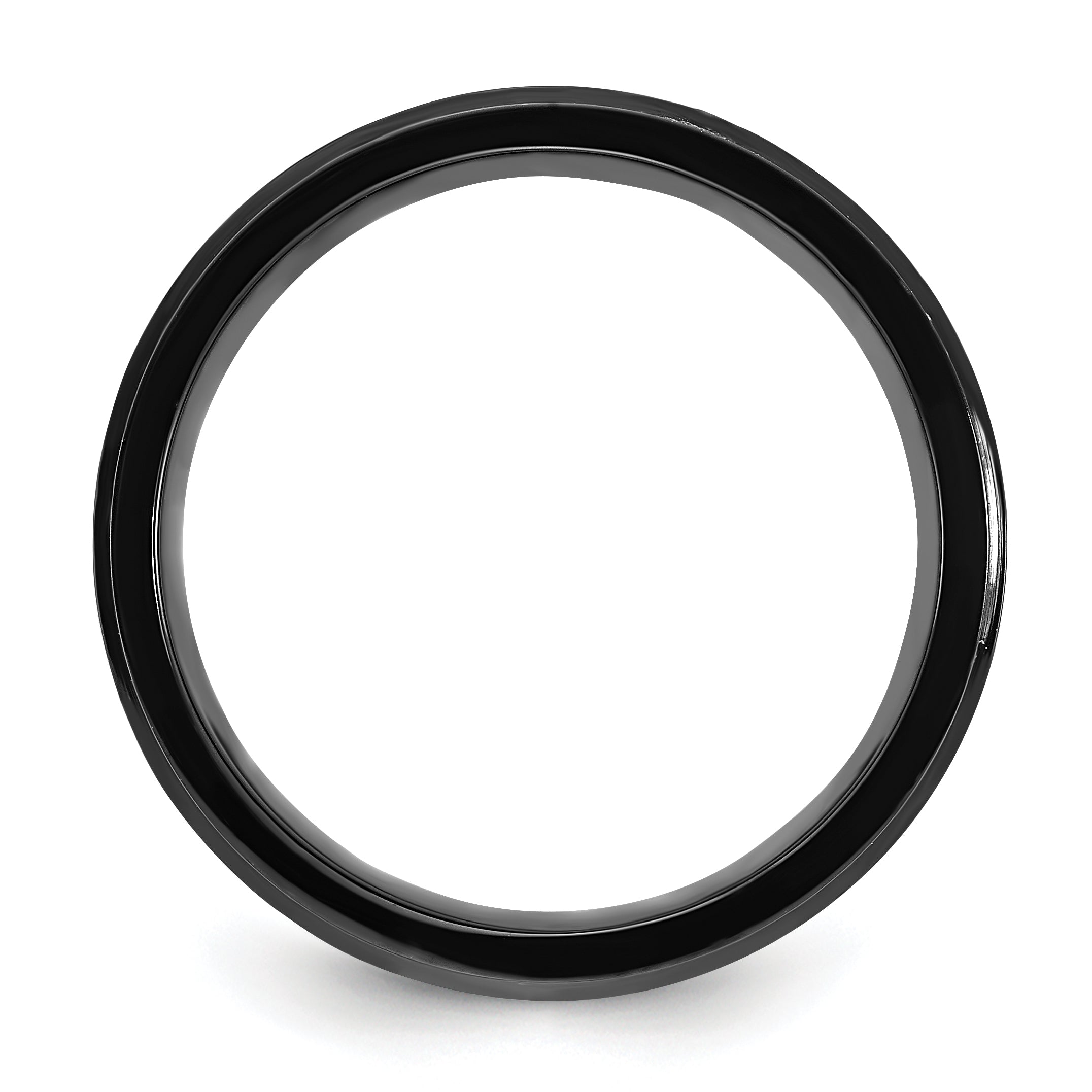 Pink Mother of Pearl Inlay Wedding Band in Black Titanium, 8mm Secondary image