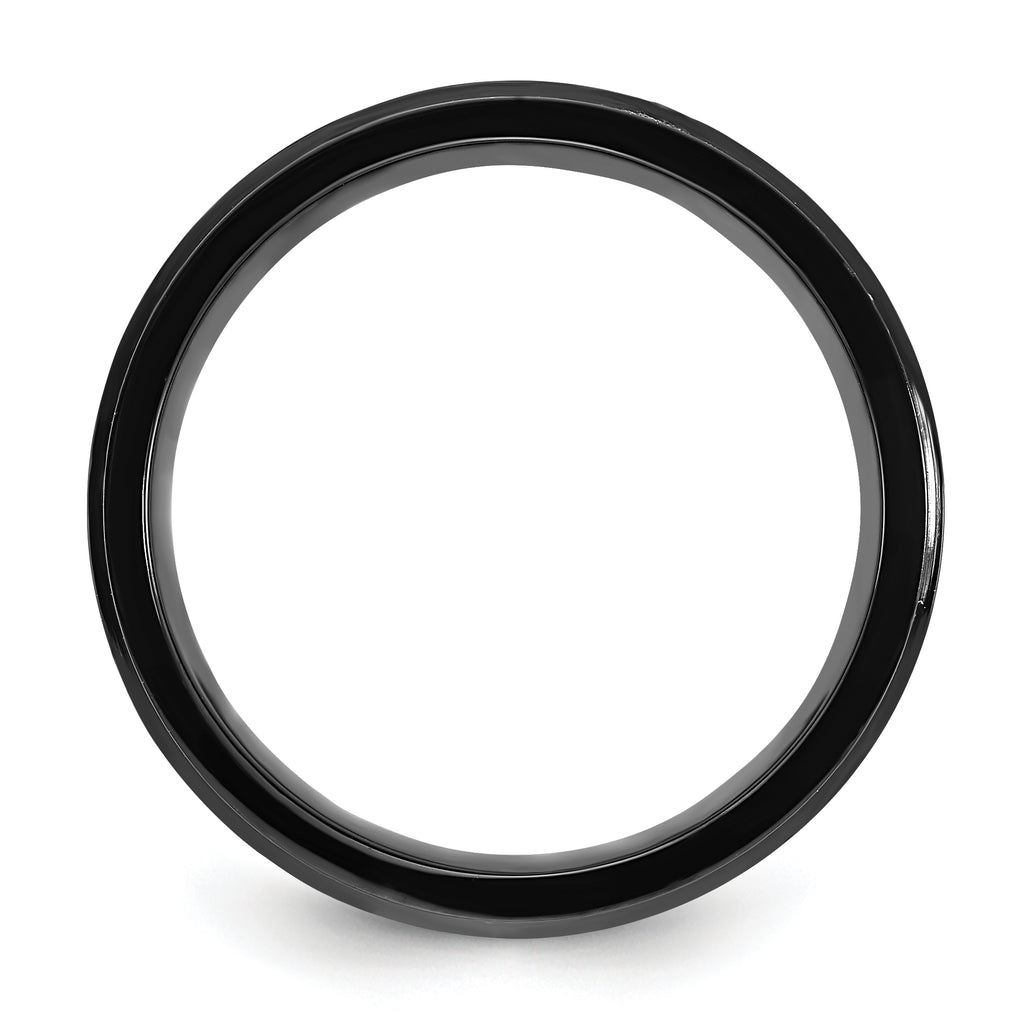 Chisel Titanium Black IP-plated Pink Mother of Pearl Inlay 8mm Band