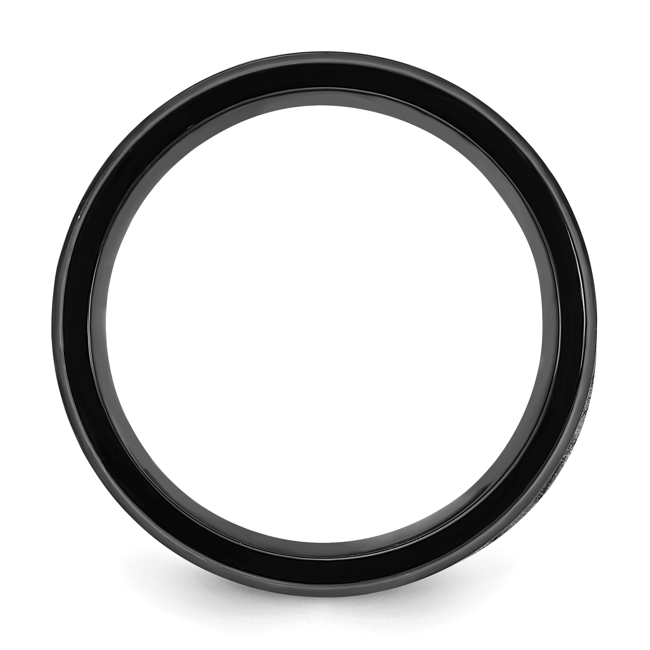 Black Mother of Pearl Inlay Wedding Band in Titanium, 8mm Secondary image