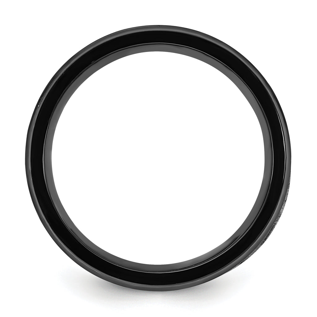 Chisel Titanium Black IP-plated Mother of Pearl Inlay 8mm Band