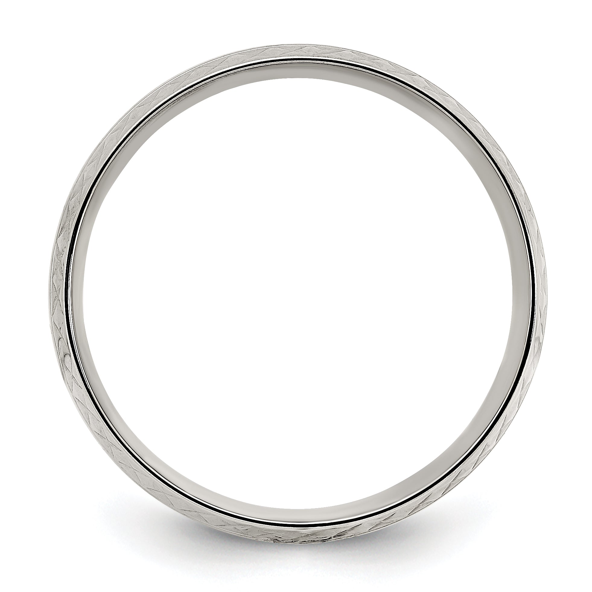 Criss-Cross Grooved Wedding Band in Titanium, 7mm Secondary image