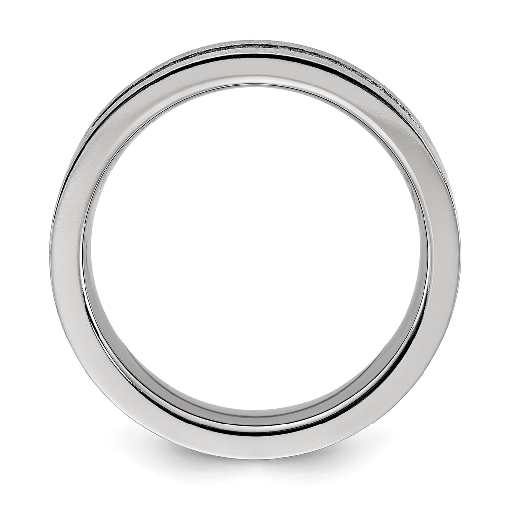 Chisel Titanium Brushed with CZ Flat 7.00mm Band