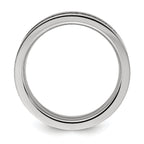 Chisel Titanium Brushed with CZ Flat 7.00mm Band