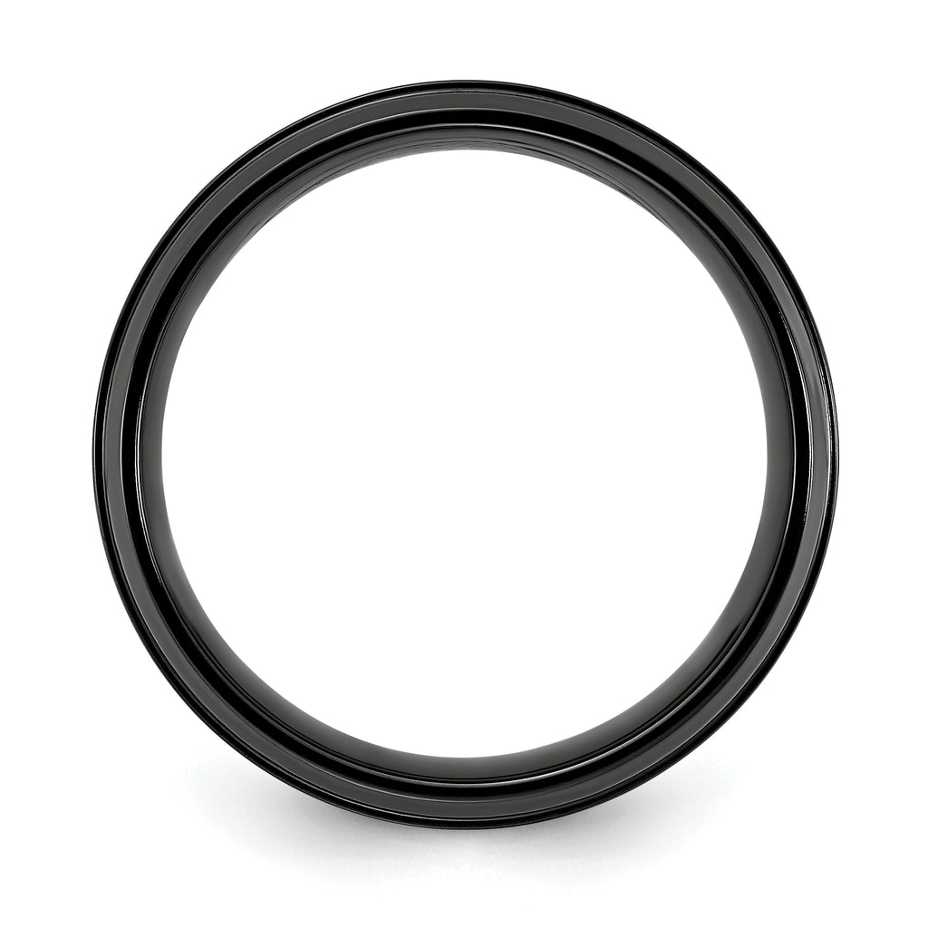 Chisel Black Titanium Polished with Grey Carbon Fiber Inlay 8.00mm Band